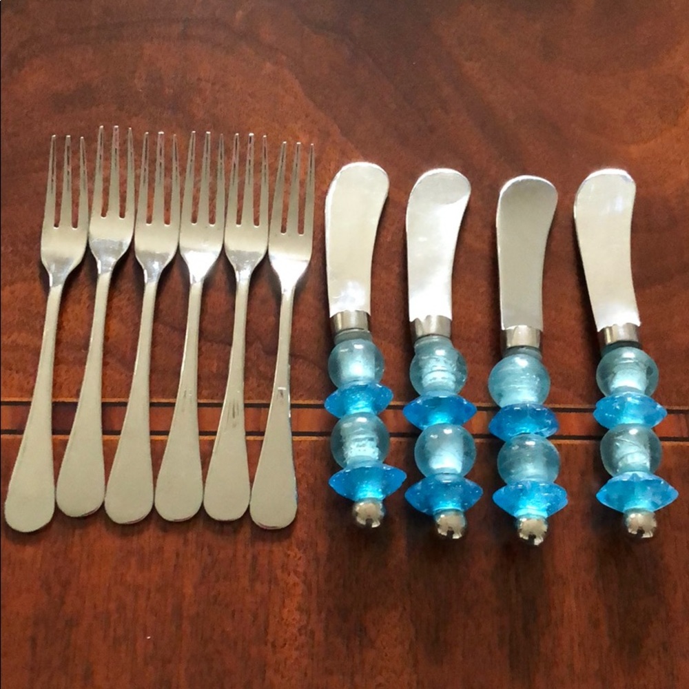 NEVERUSED DANSK stainless Cocktail forks+spreaders